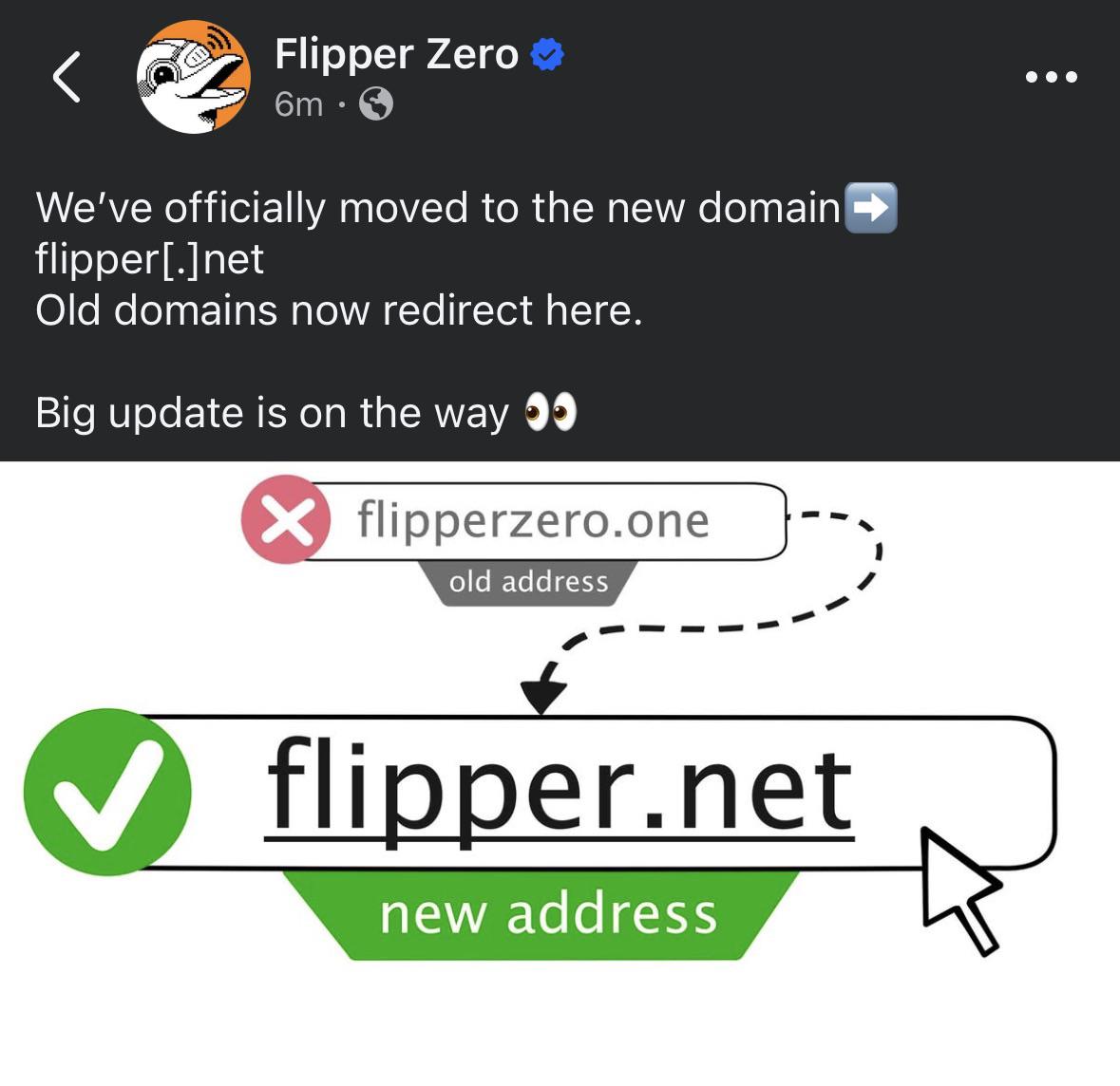 Flipper Zero flytter officielt til flipper.net — gammel adresse viderestilles
